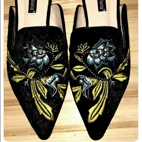 MiouMilala 6 velvet EMBROIDERED KOREAN SLIP ON HANDCRAFTED SHOE slipper - Picture 1 of 6